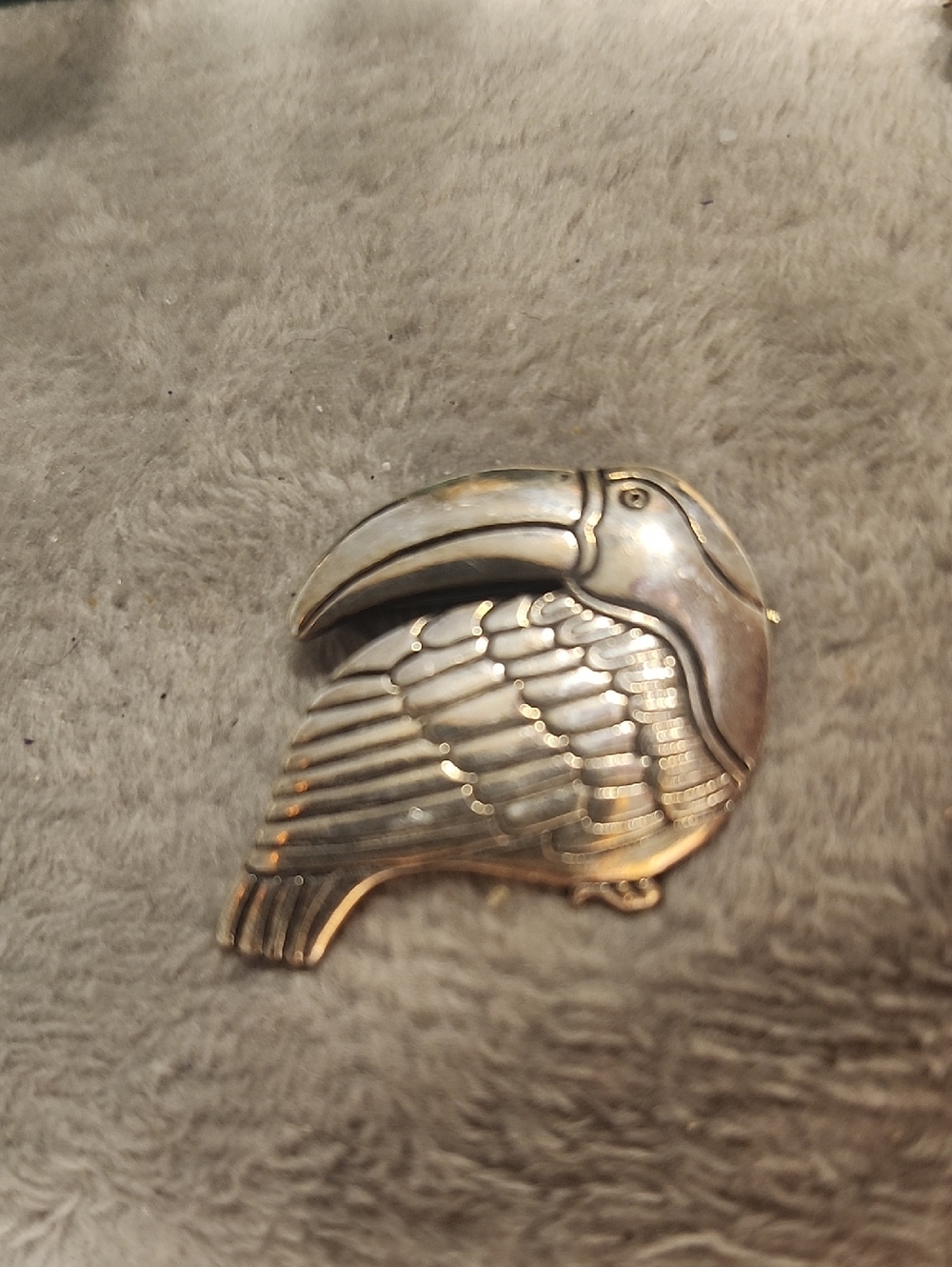 Laurel Burch Silver-Tone Toucan Brooch
